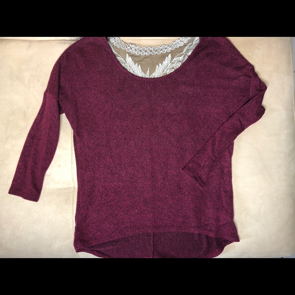 Long sleeve burgundy sweater